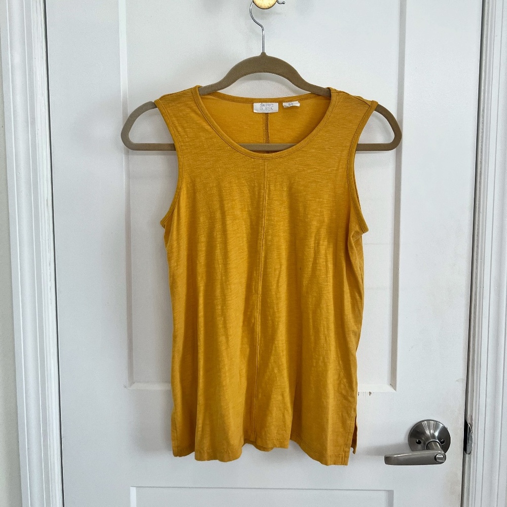 SIGRID OLSEN Mustard Yellow XS Sleeveless Shirt